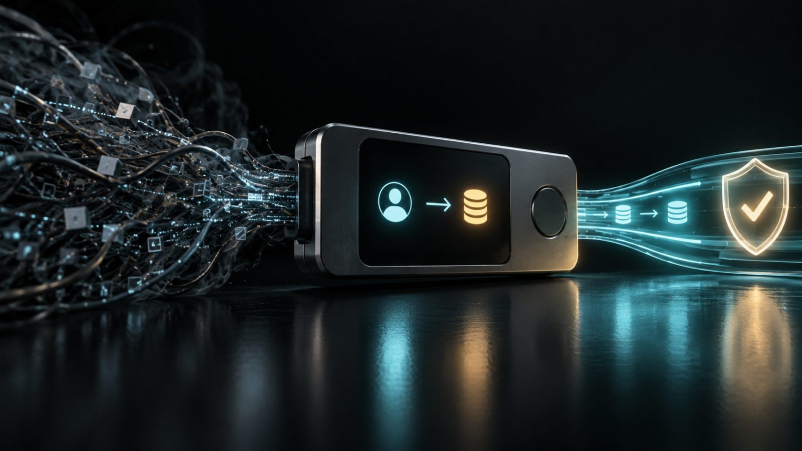 A device turning opaque transaction data into a clear action