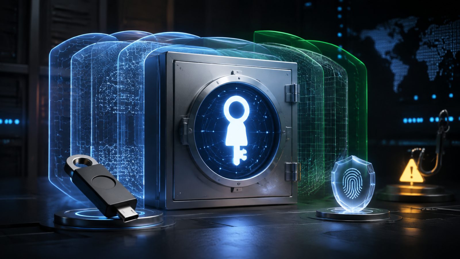 Cover about passkeys, hardware keys and crypto account security