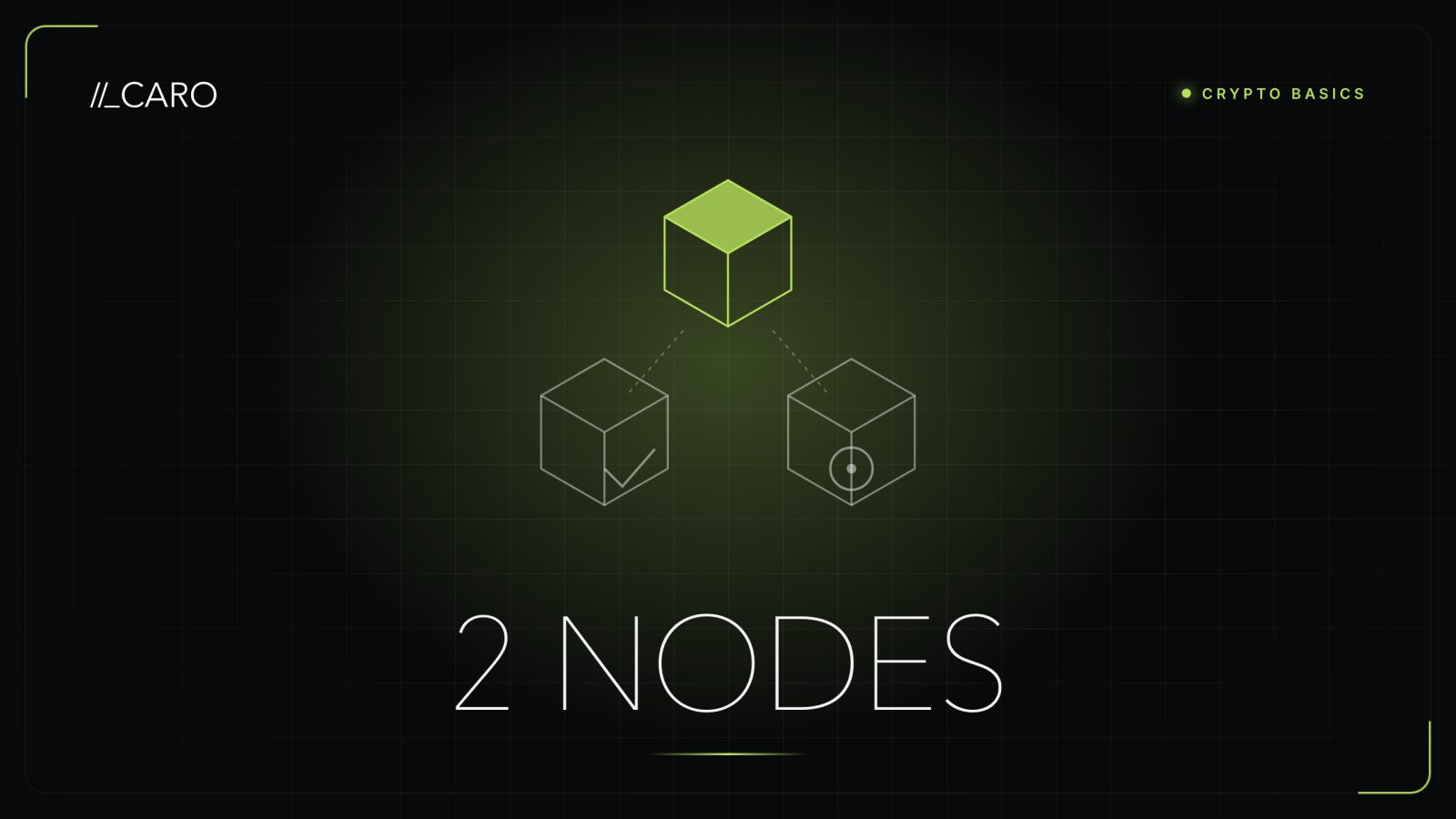 One block at the top and two different nodes below it: each checks the block with its own software