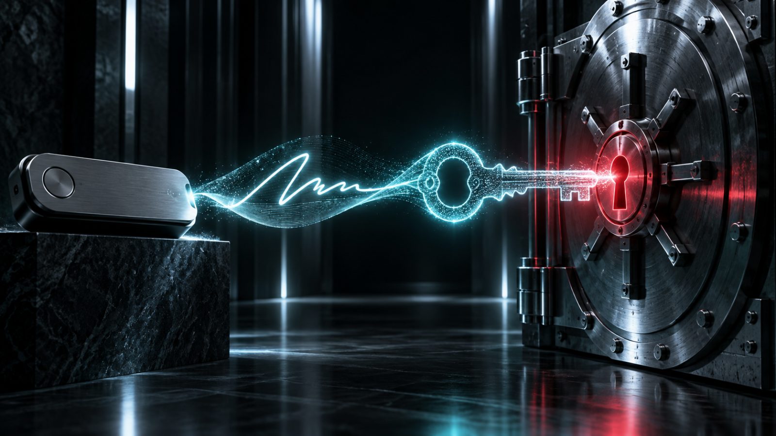 A digital signature transforms into a key granting access to a token vault